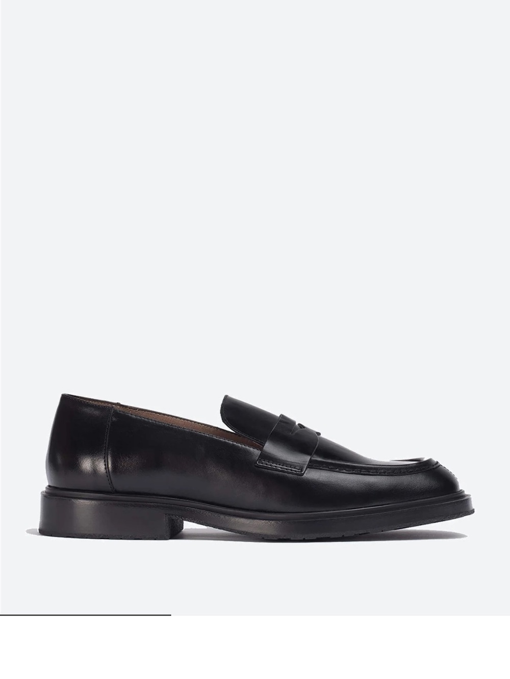 Wonders Black Leather Penny Loafers